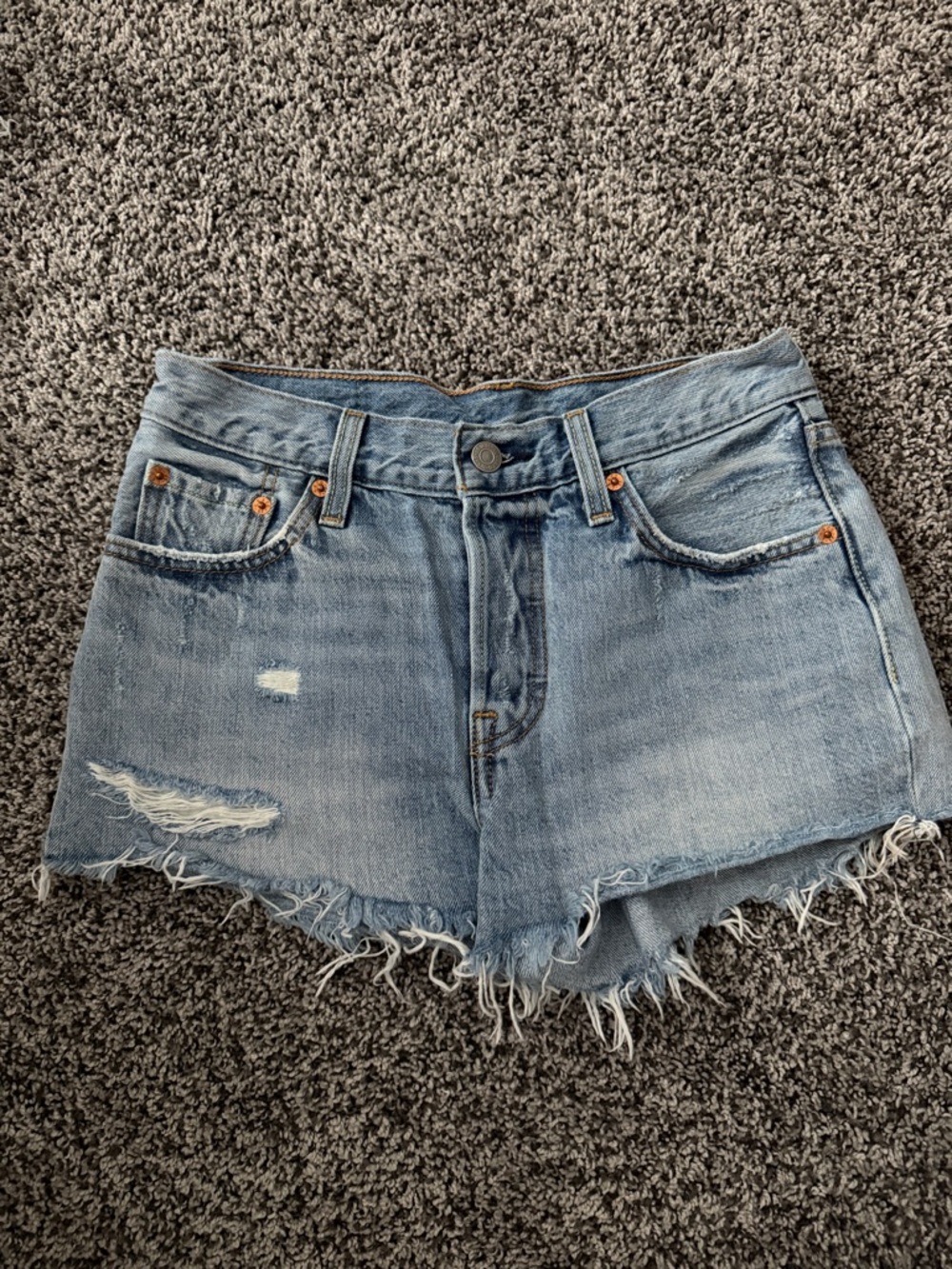 Levi’s 501 High-Rise Light Blue Denim Cutoff Shorts